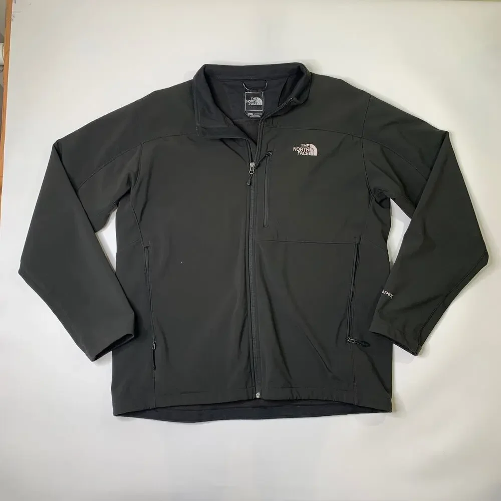 The North Face Jacket Mens 2XL Black Apex Bionic Softshell Fleece Lined Full Zip